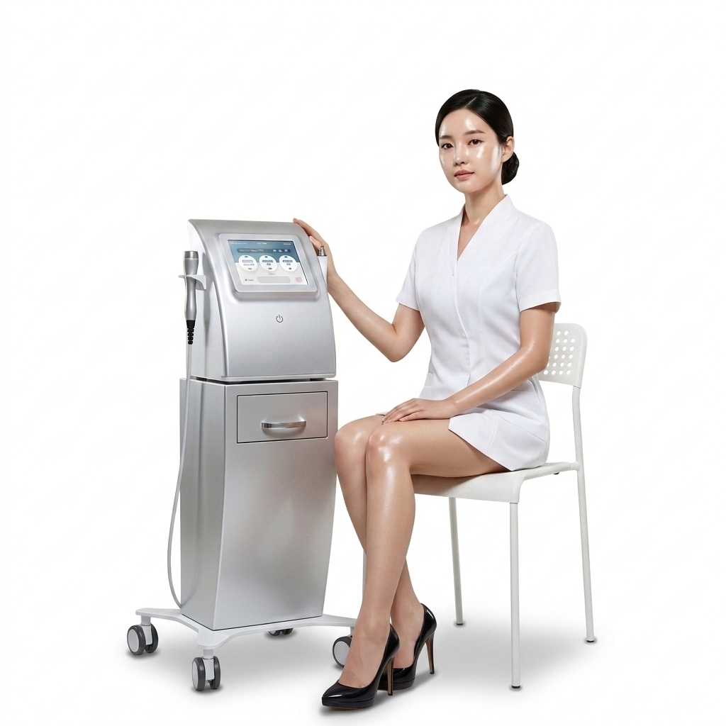 Korean Aesthetic Model with Ultrasound Device Console